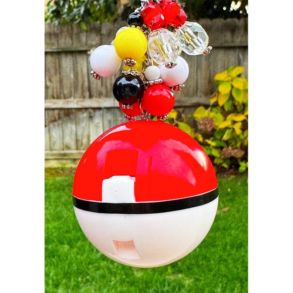 Pokemon Poke’ Ball Engagement Ring Box Keychain Purse Bag Charm - Picture 4 of 7